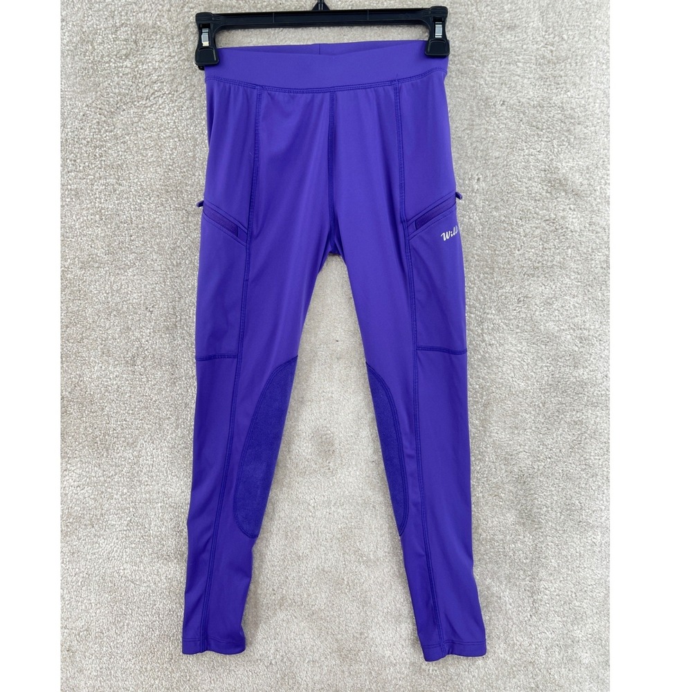 Willit Riding Pants M Purple Knee Patch Zipper Pockets Equestrian Breeches